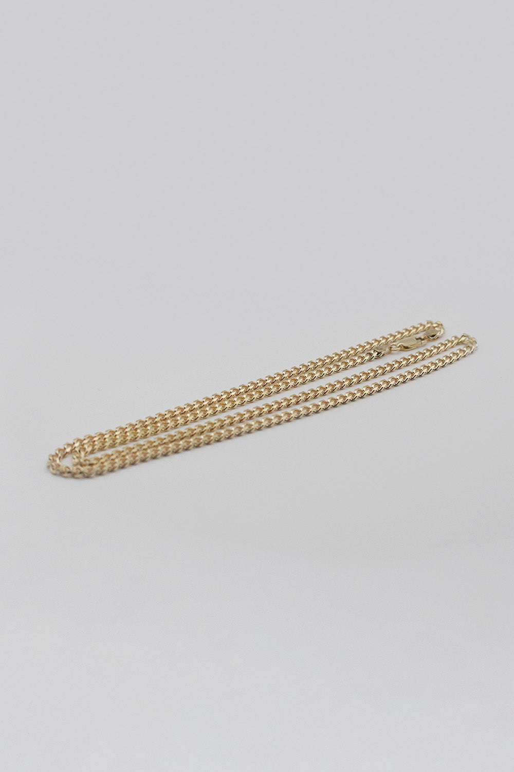 9ct YG Diamond Cut Bevelled Curb Necklace